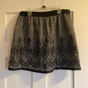 Grey wool-blend skirt